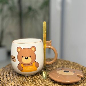 ماگ درب دار سرامیکی تدی